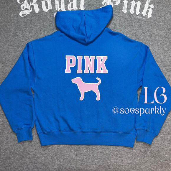 Victoria’s Secret PINK Limited Edition Blue Charge Throwback Logo Full Zip - L - Picture 1 of 5